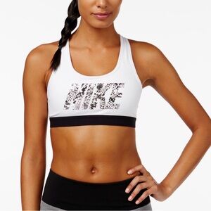 Nike Women's White and Black Sports Bra